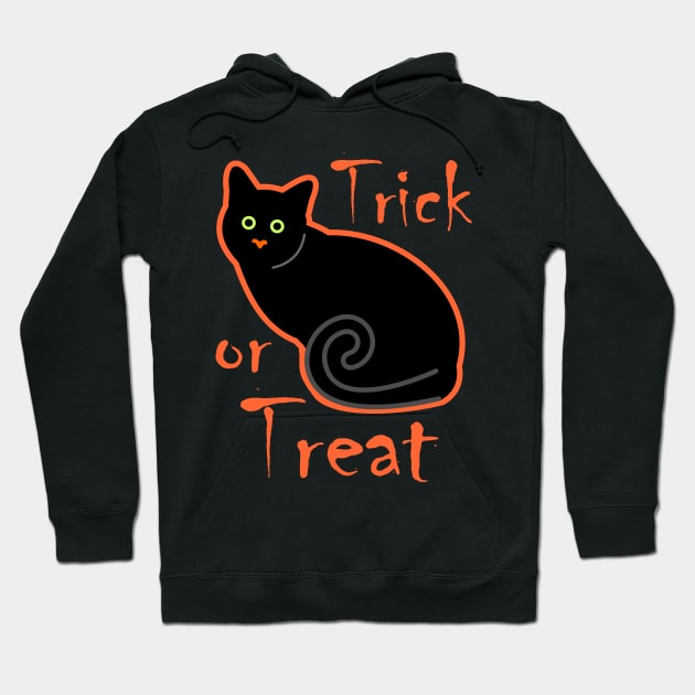 Halloween Black Cat Hoodie by evisionarts